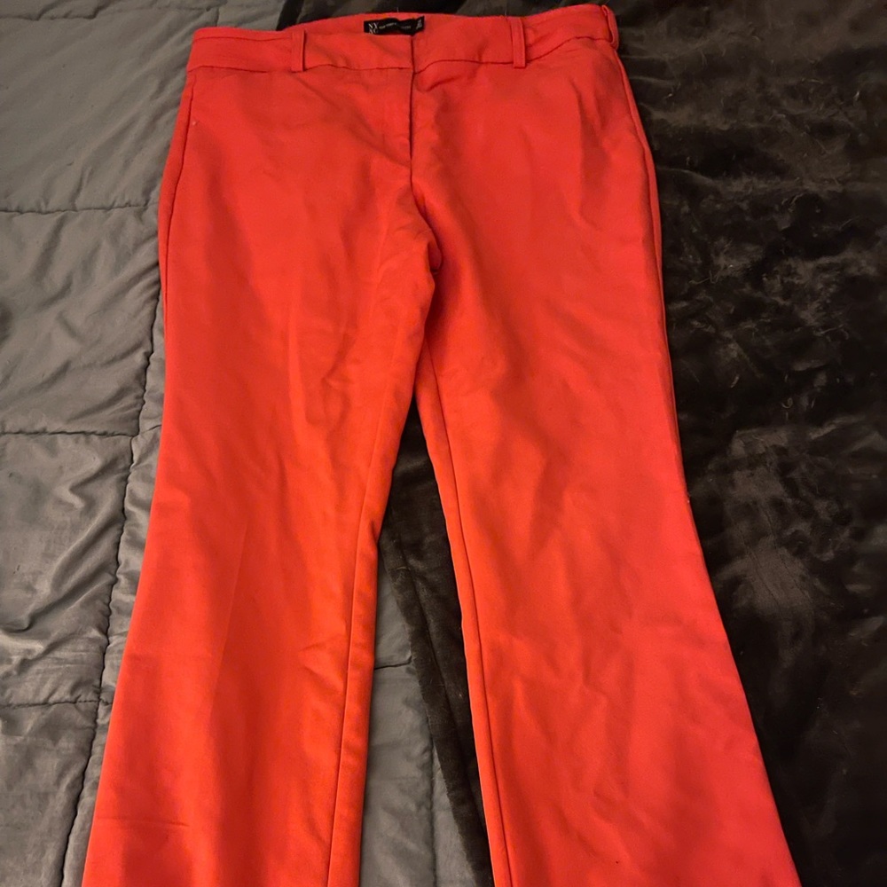 NY&CO orange bootcut dress pants. Size 12 w/ 32” inseam! Front & back pockets.